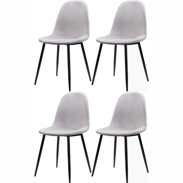 Notio Living Monza-Stoelen - Set van 4 - Grijs Fluweel