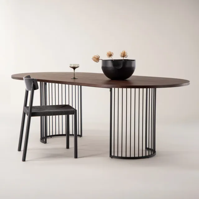 Nohr Emmauel ovale eettafel walnoot, foto 2