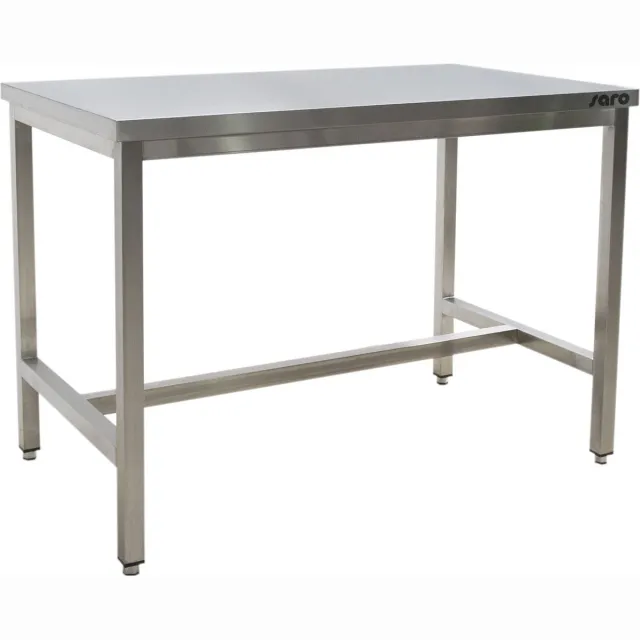 Saro Roestvrij stalen tafel, met onderblad - 700 mm diepte, 1200 mm | 700-1020 Grijs