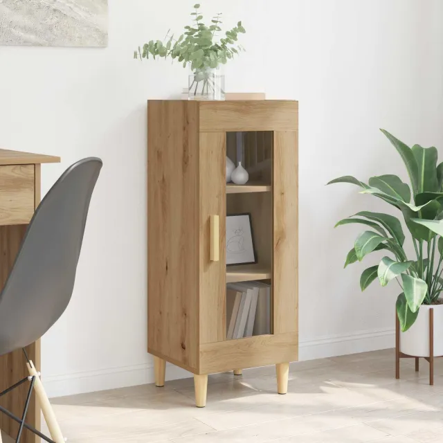 vidaXL Dressoir Artisan Eiken 34.5 x 32.5 x 90 cm Bewerkt hout, foto 2