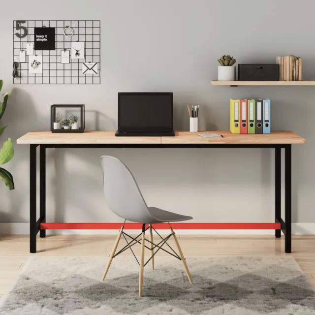 vidaXL Bureaublad 180x55x2,5 cm massief beukenhout bruin, foto 2