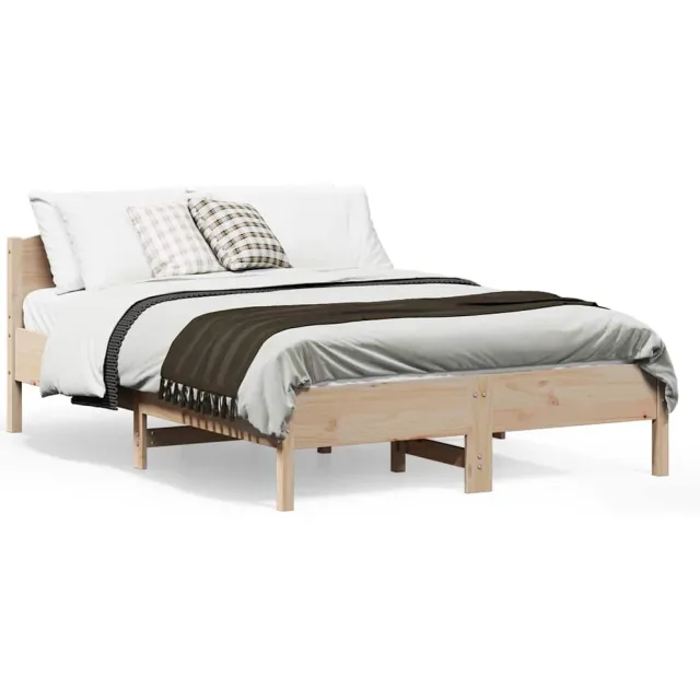 vidaXL Bedframe zonder matras massief grenenhout 135x190 cm Bruin
