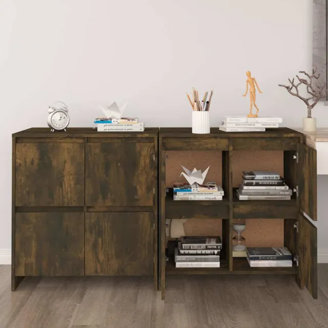 vidaXL Dressoirs 2 st 70x41x75 cm bewerkt hout gerookt eikenkleurig Bruin