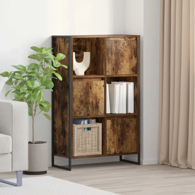 vidaXL Boekenkast Gerookt eiken 68 x 30 x 108 cm Bewerkt hout Bruin