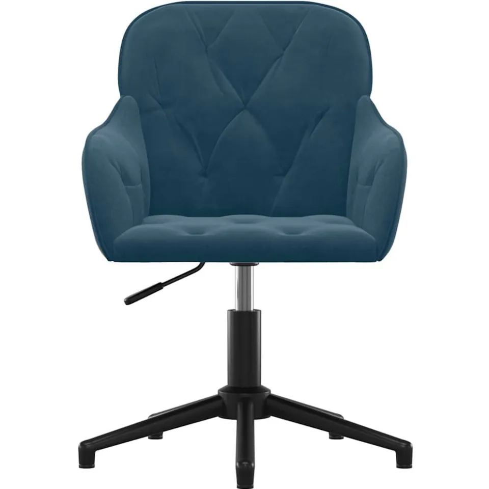 vidaXL Eetkamerstoelen draaibaar 2 st fluweel blauw, foto 4
