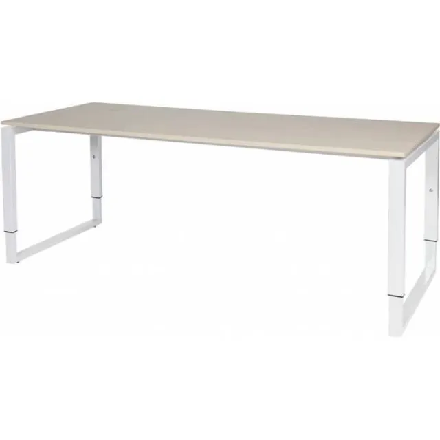 Schaffenburg Verstelbaar Bureau - Domino Plus 200x80 Eiken - wit frame Wit (RAL9010)/Lindberg eiken