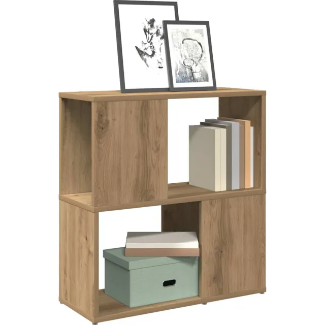 vidaXL Boekenkast 60x24x63 cm bewerkt hout artisanaal eikenkleur Bruin