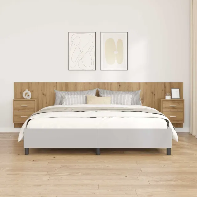 vidaXL Hoofdbord Met Kast 3 st Artisan Eiken Bewerkt hout Bruin