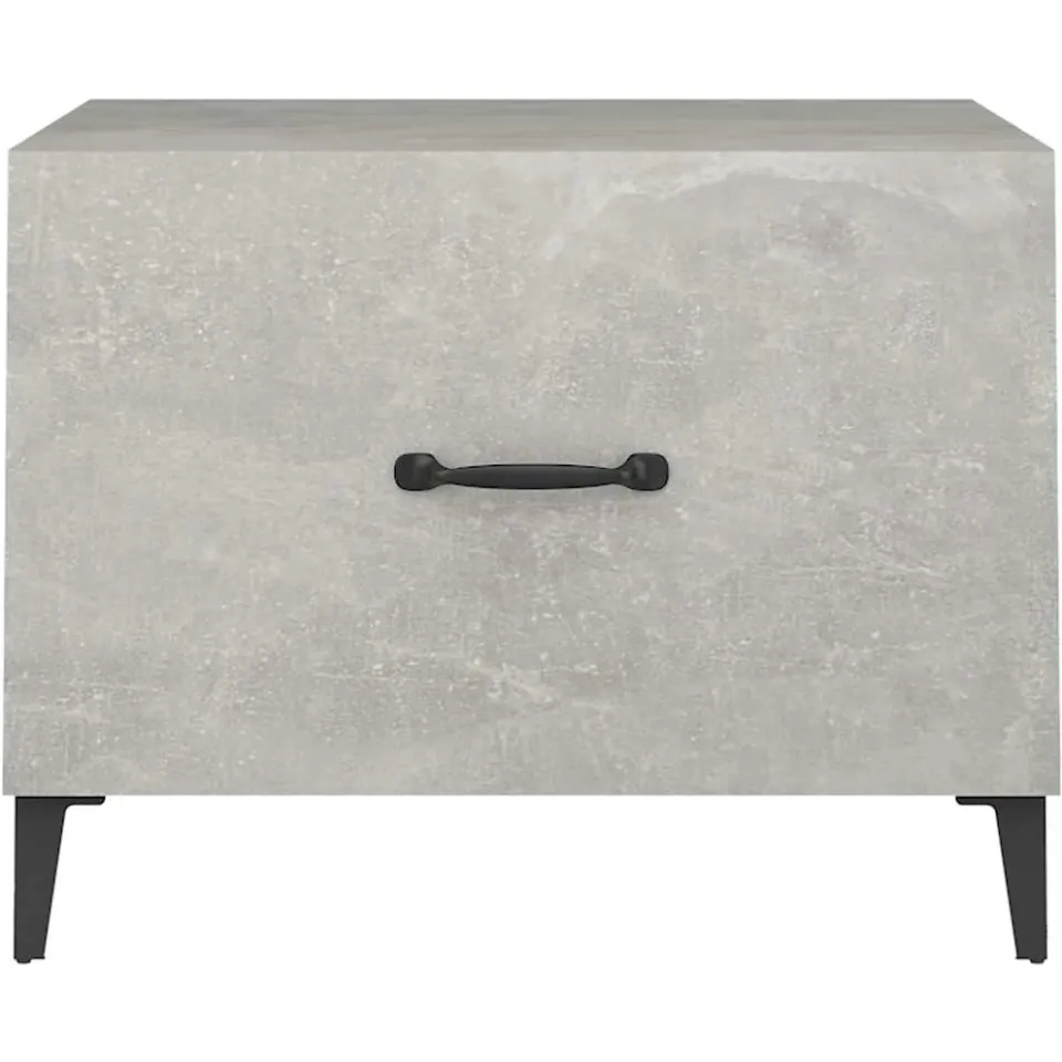 vidaXL Salontafel met metalen poten 50x50x40 cm betongrijs grijs, foto 3