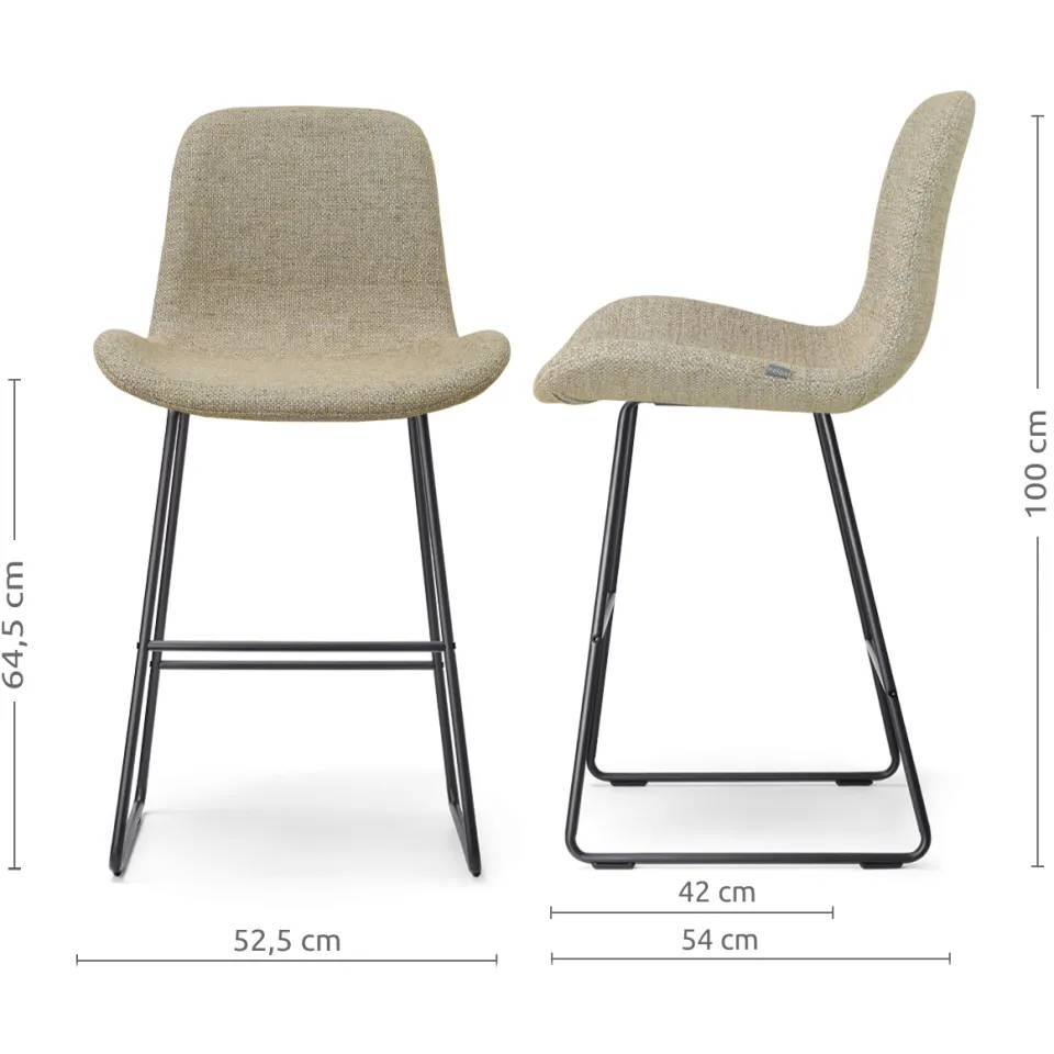 Nolon Nino-Fé barkruk taupe melange - zwart onderstel - 65 cm, foto 2