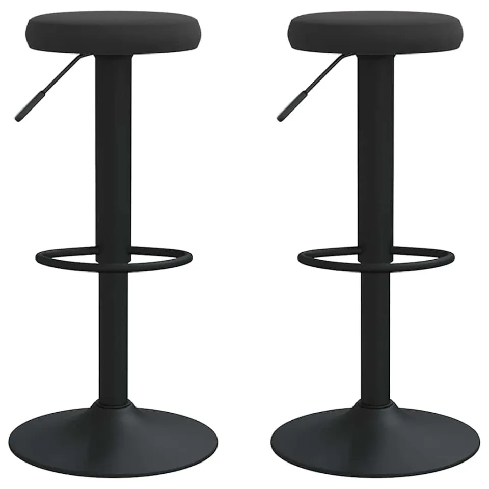 vidaXL Barkrukken 2 st fluweel zwart, foto 3