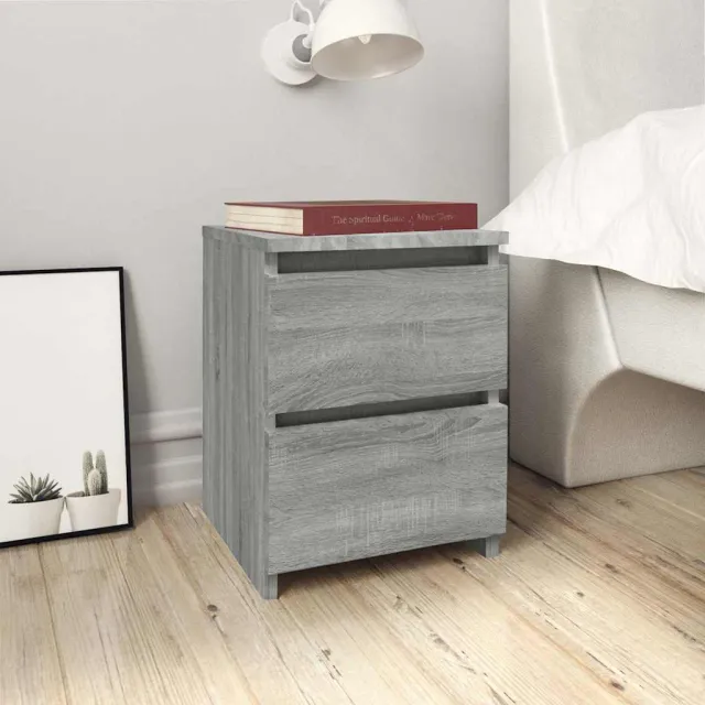 vidaXL Nachtkastjes 2 stuks Grijs Sonoma 30x30x40 cm Engineered Wood, foto 2
