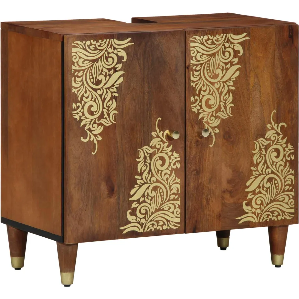 vidaXL Badkamerkastenset 3 st Honingbruin Massief Mango Hout bruin, foto 3