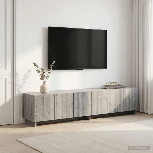 vidaXL tv-meubel 180 x 34,5 x 40 cm Grijs Sonoma Bewerkt hout
