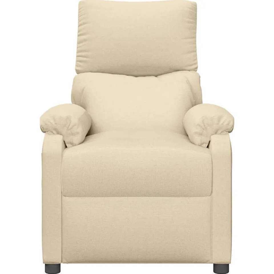 vidaXL Massagestoel stof crèmekleurig