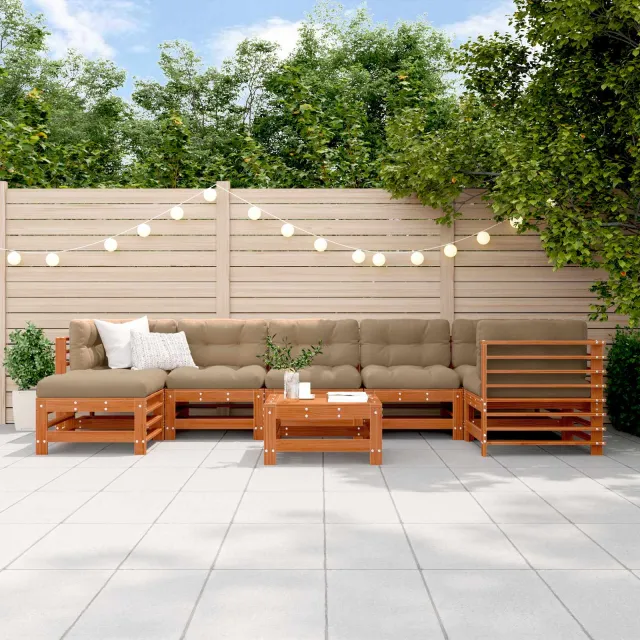 vidaXL Tuin loungeset 8 st Wasbruin Massief grenenhout bruin, foto 2