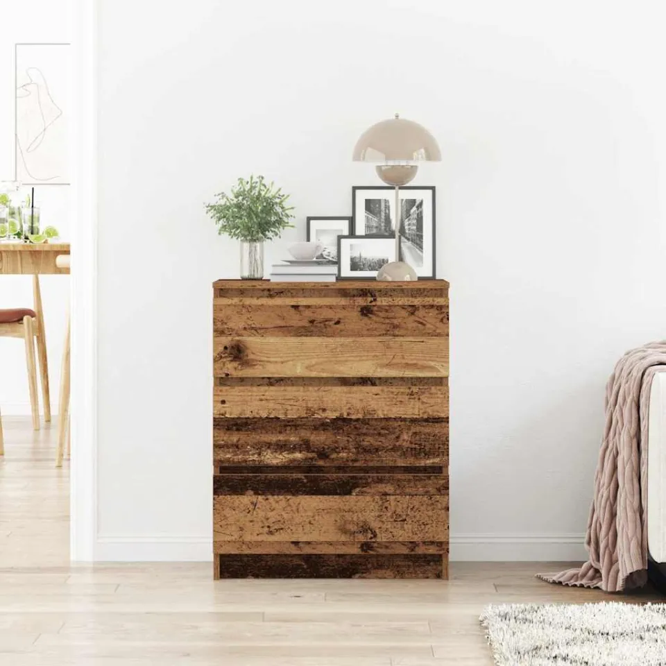 vidaXL Dressoir 60x35x76 cm bewerkt hout oud houtkleurig bruin, foto 3