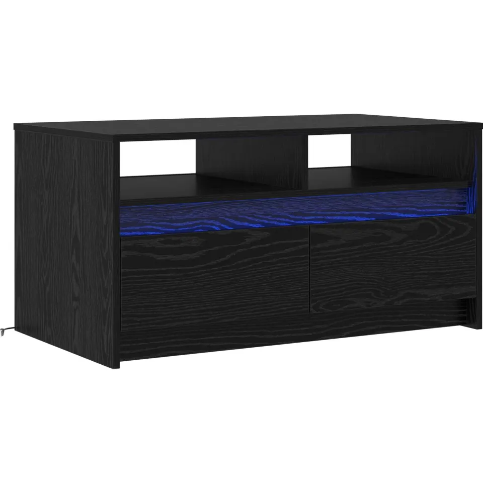vidaXL Salontafel Zwart Eiken 90 x 50 x 45 cm Bewerkt hout