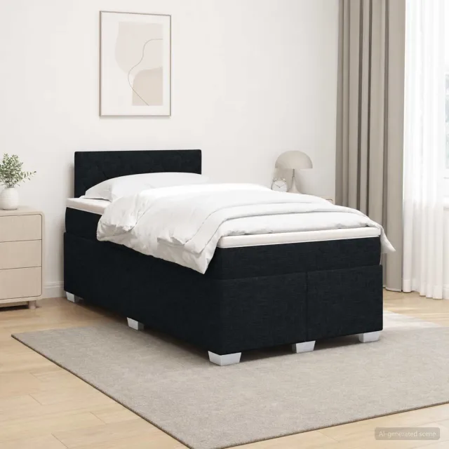vidaXL Boxspringbed met matras Zwart 120 x 190 cm Stof
