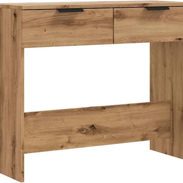 vidaXL Wandtafel - 90x36x75 - cm - bewerkt - hout - artisanaal - eikenkleurig artisan eiken