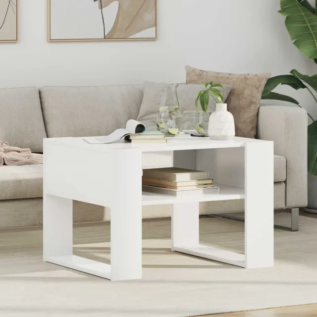 vidaXL Salontafel Wit 66 x 53 x 45 cm Bewerkt hout, foto 2