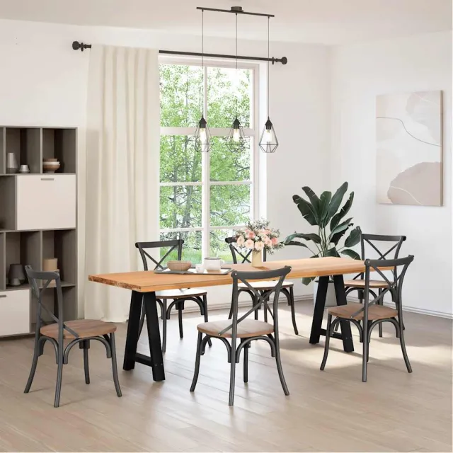 vidaXL Eettafelpoten 2 st A-vormig 50x(72-73) cm staal antraciet Anthraciet