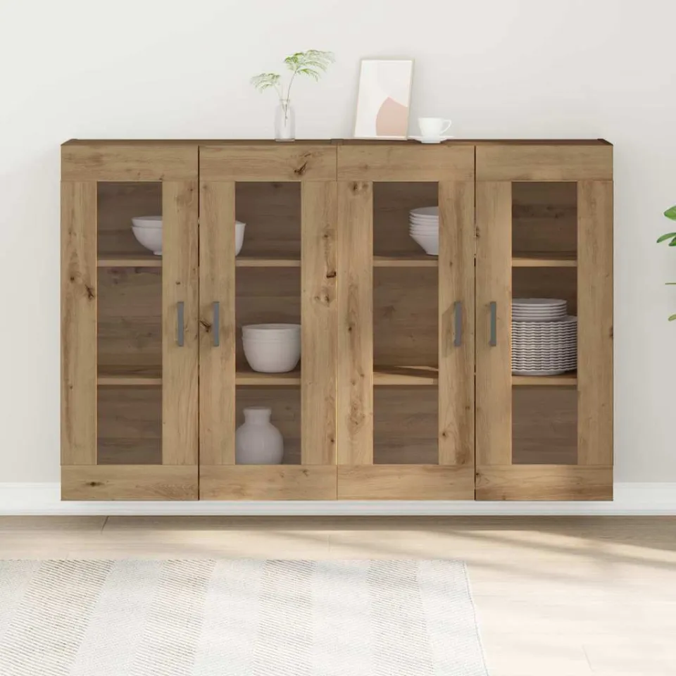 vidaXL Wandkasten 2 st Artisan Eiken 69,5 x 34 x 90 cm Bewerkt hout, foto 4