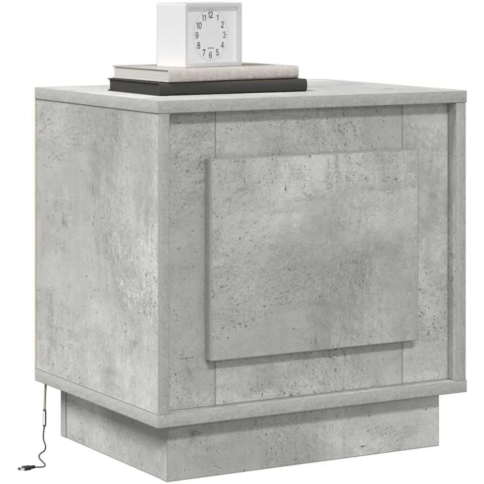 vidaXL Nachtkastje 2 st Beton Grijs 44 x 34,5 x 45 cm Bewerkt hout