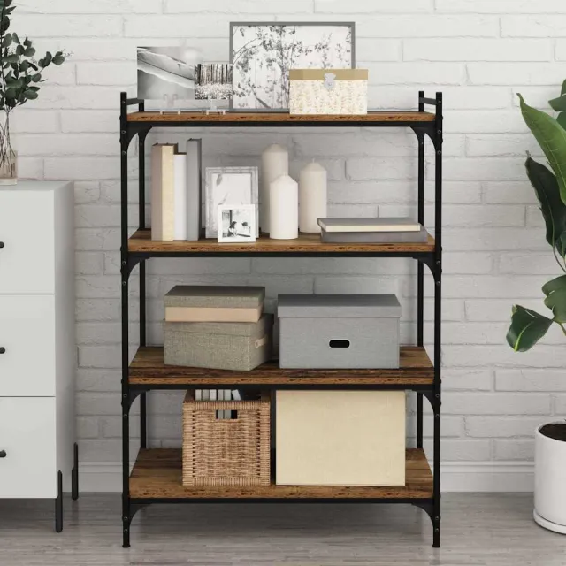 vidaXL Boekenplank Bord 3-laags 4 st 80 x 40 x 1,5 cm Bewerkt hout bruin, foto 2