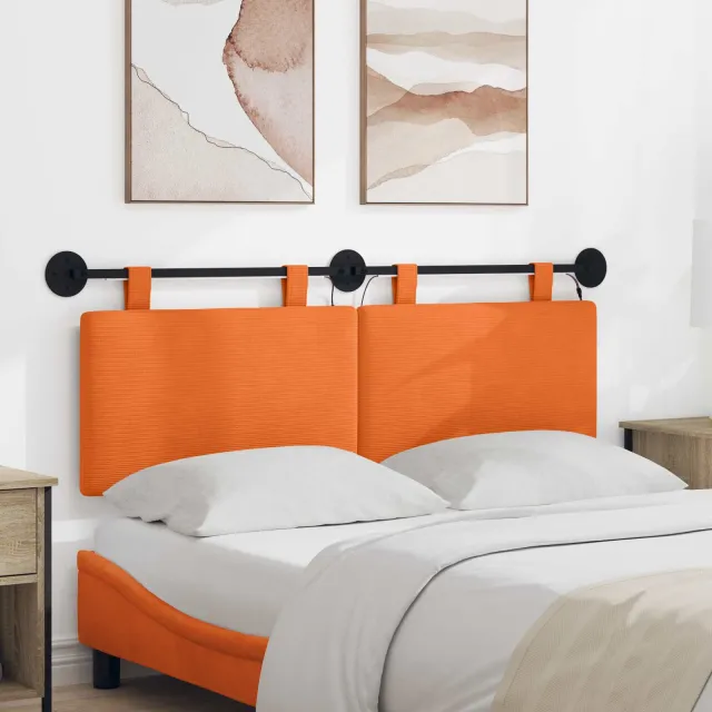 vidaXL Hangend hoofdbord Oranje Katoen Stof