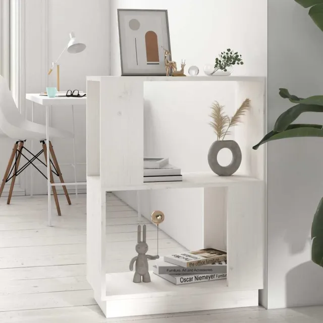 vidaXL Boekenkast/kamerscherm 51x25x70 cm massief grenenhout wit