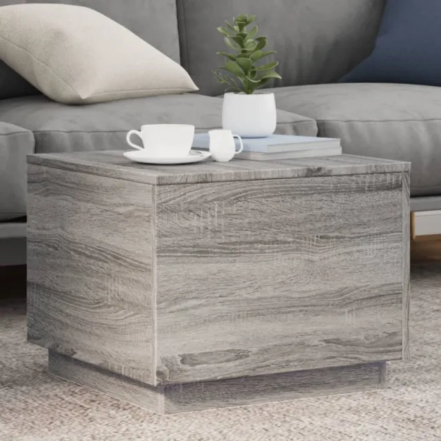 vidaXL Salontafel met LED-verlichting 50x50x40 cm grijs sonoma eiken, foto 2