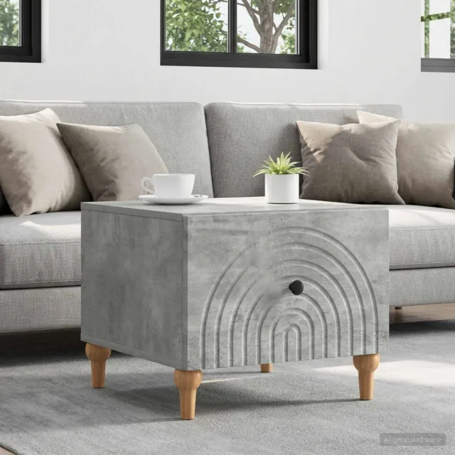 vidaXL Salontafel met lade Betongrijs 49 x 50 x 40 cm Bewerkt hout