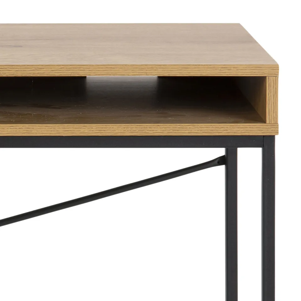 Lisomme Vic houten bureau naturel - met opbergvak - 110 x 45 cm, foto 5