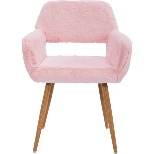 MEUBLE COSY Luxe Bureaustoel - Teddy Stof Ergonomisch met Open Rugleuning - Roze