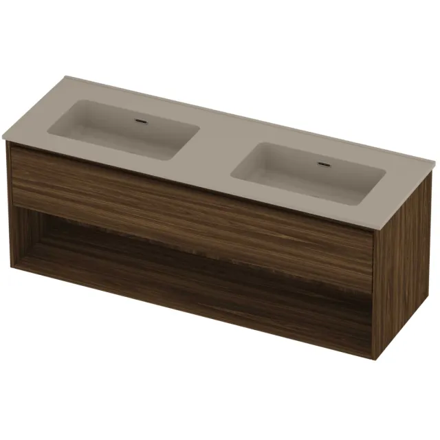 Proline Tribute Badmeubelset Porselein Elegant 140x46x54 cm Mat Crème Cotton Cabana Oak Eiken
