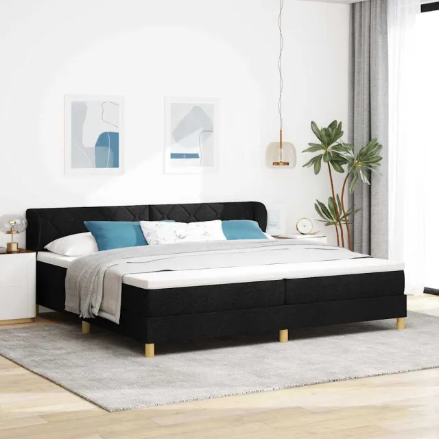 vidaXL Boxspringbed met hoofdeinde Zwart 200 x 200 cm Stof