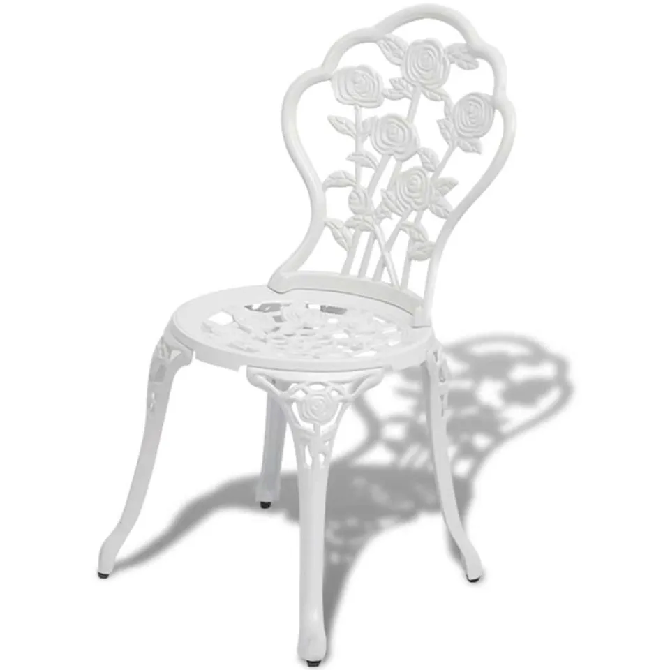 vidaXL 3-delige Bistroset gietaluminium wit, foto 4