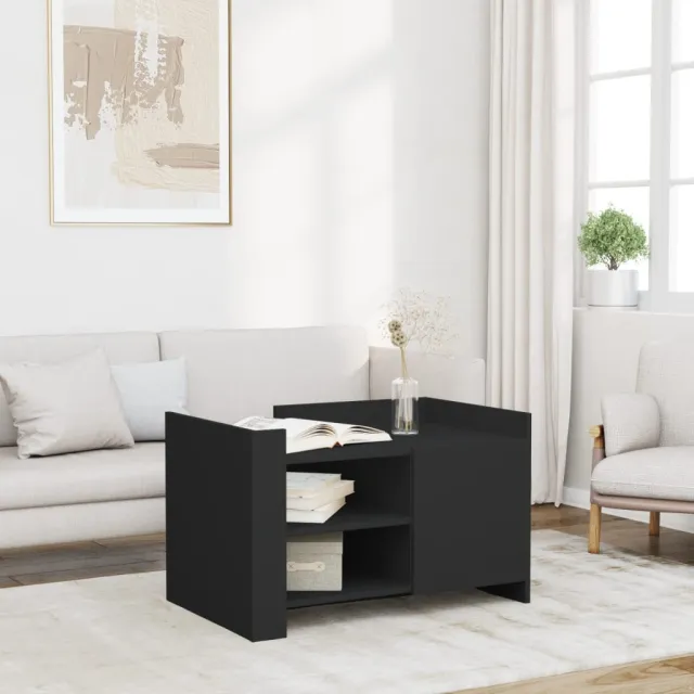 vidaXL Salontafel 80x50x50 cm bewerkt hout zwart, foto 2