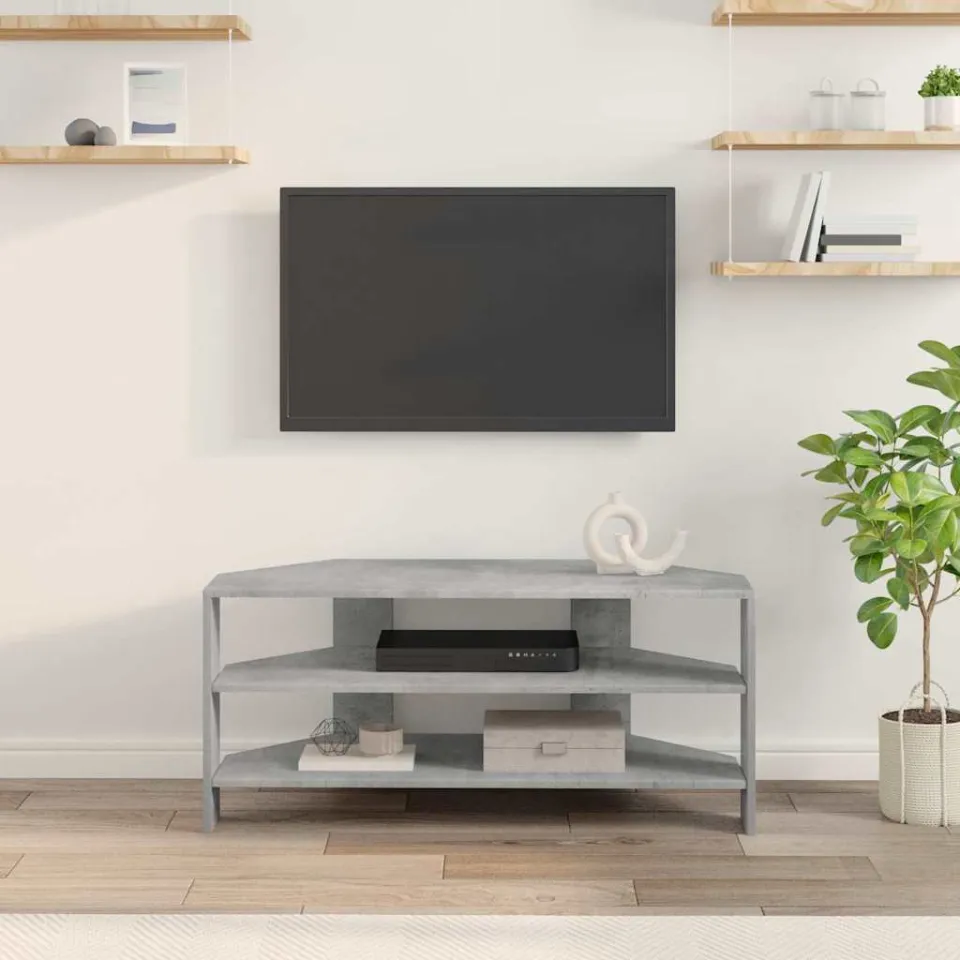 vidaXL HoekTVKast 100 x 40,5 x 45 cm Betongrijs Bewerkt hout grijs, foto 4