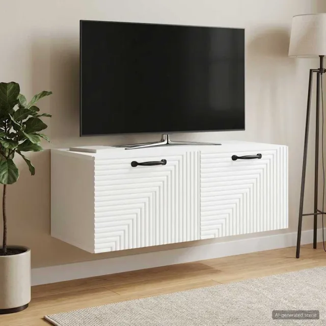 vidaXL Wandbeugel TV-kast Wit 78,5 x 41 x 30 cm Bewerkt hout