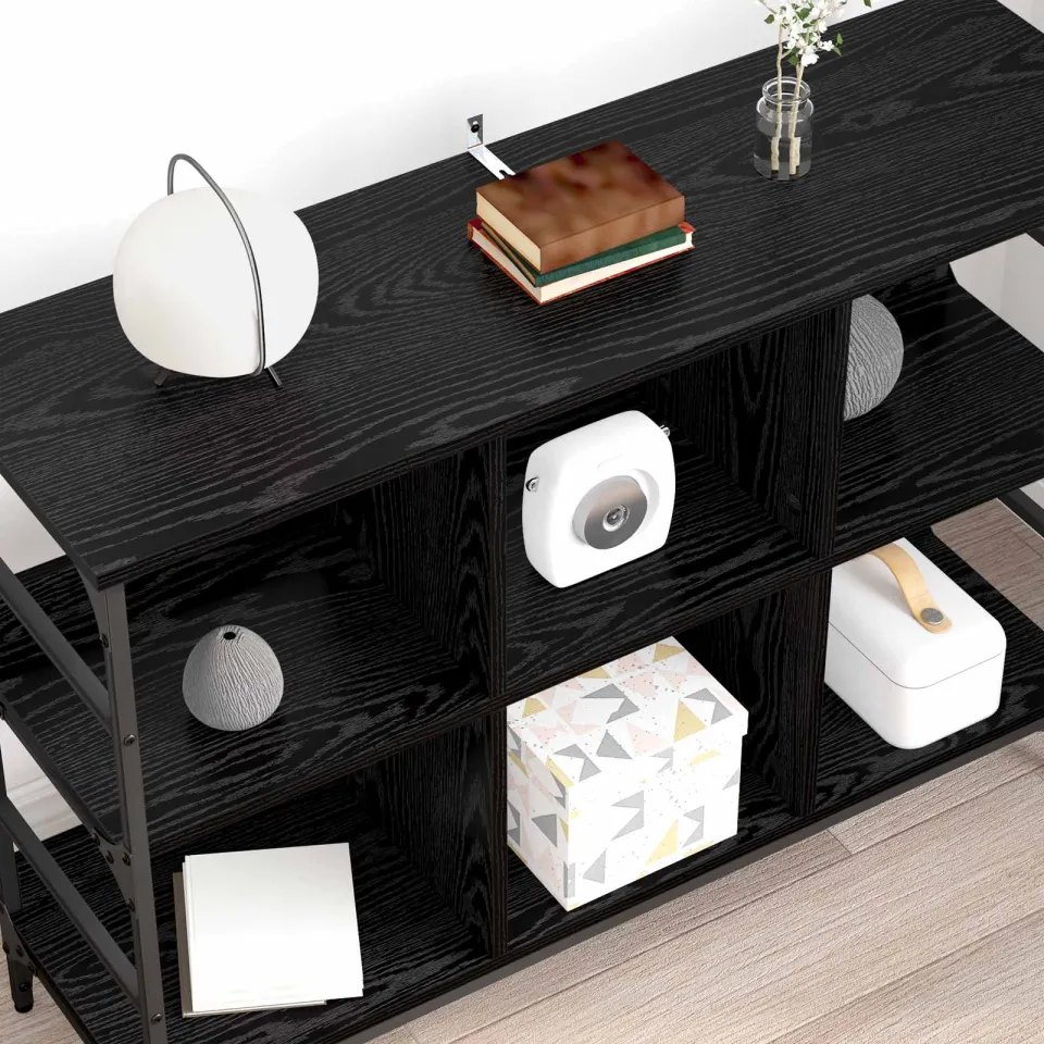 vidaXL Dressoir Zwart Eiken 102 x 32 x 73,5 cm, foto 4