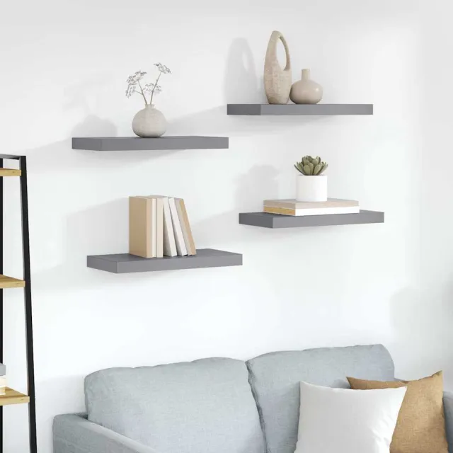 vidaXL Wandschappen zwevend 4 st 50x23,5x3,8 cm MDF grijs