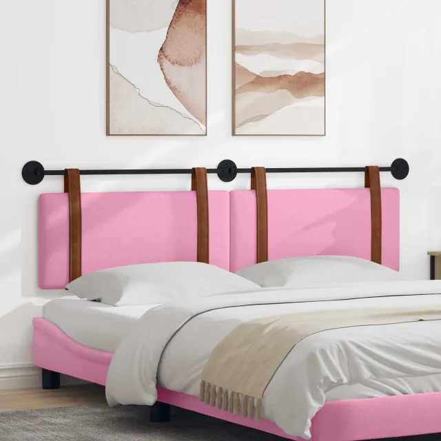vidaXL Hangend Hoofdeinde Effen Roze 190 x 55 x 5 cm Antiek PU