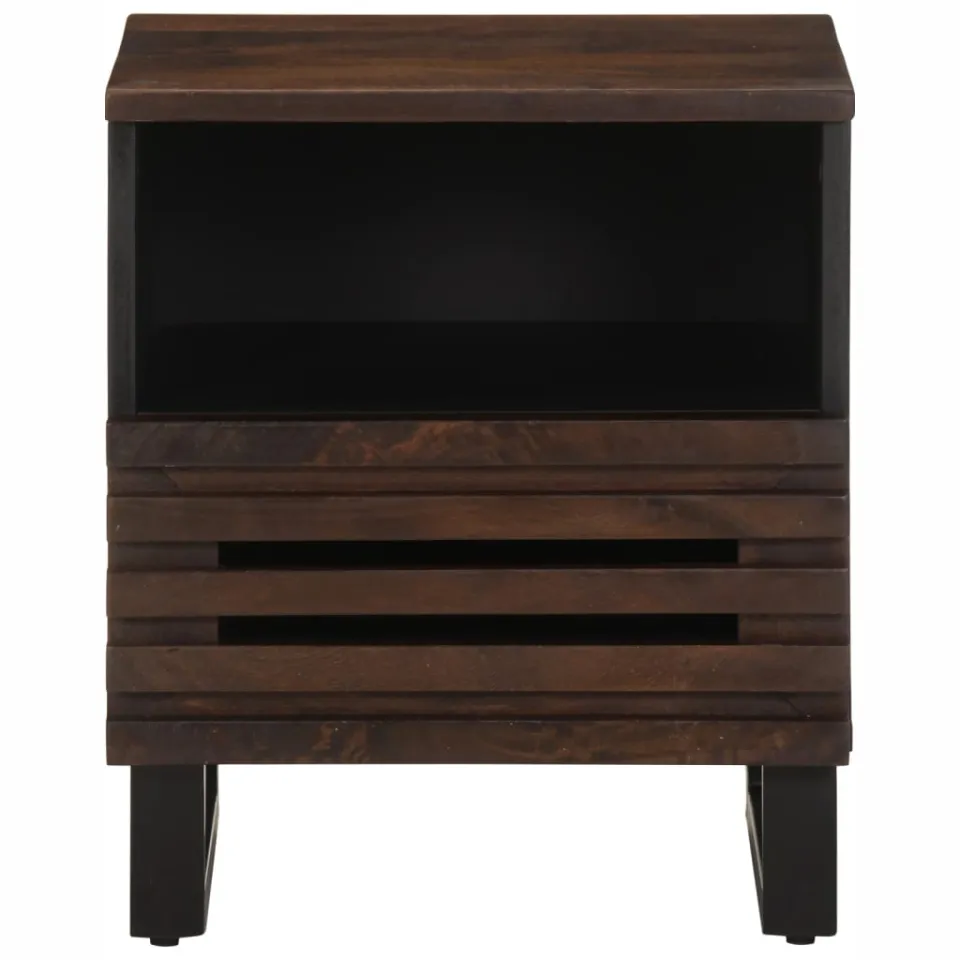 vidaXL Nachtkastjes 2 st 40x34x46 cm massief mangohout bruin, foto 4