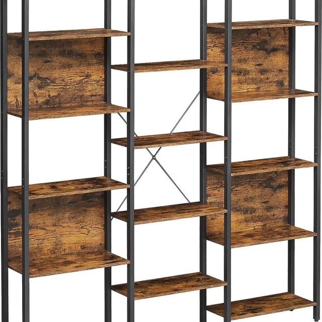 FurnStar Boekenkast met 14 planken - 158x24x166 cm - Bruin