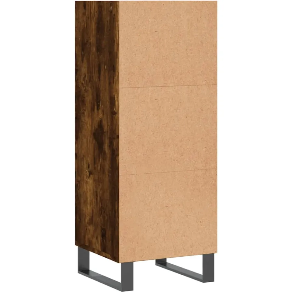 vidaXL Dressoir 34,5x32,5x90 cm bewerkt hout gerookt eikenkleurig, foto 4
