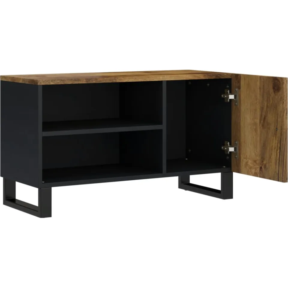 vidaXL Tv-meubel 80x33x46 cm massief mangohout en bewerkt hout bruin, foto 4