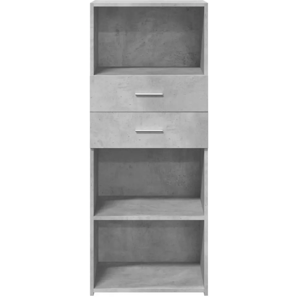 vidaXL Hoge kast 50x42,5x124 cm bewerkt hout betongrijs