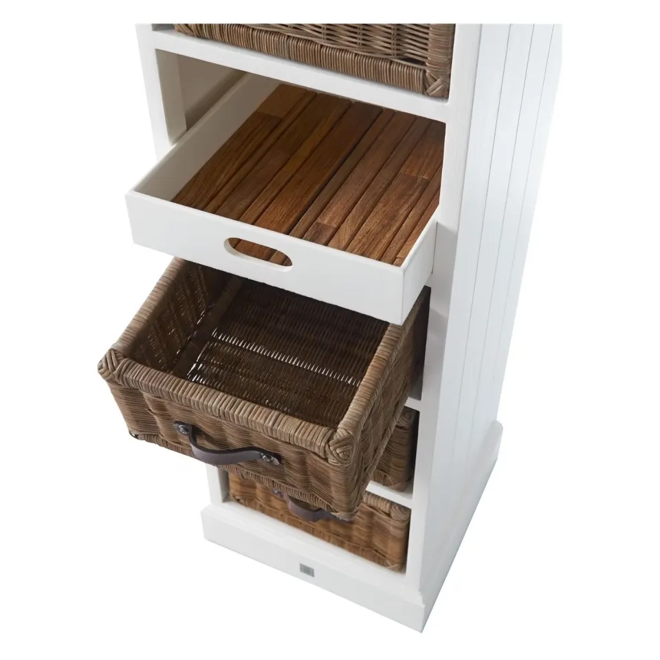 Riviera Maison Rivièra Maison Rangez en Plus ladekast wit met rattan laden